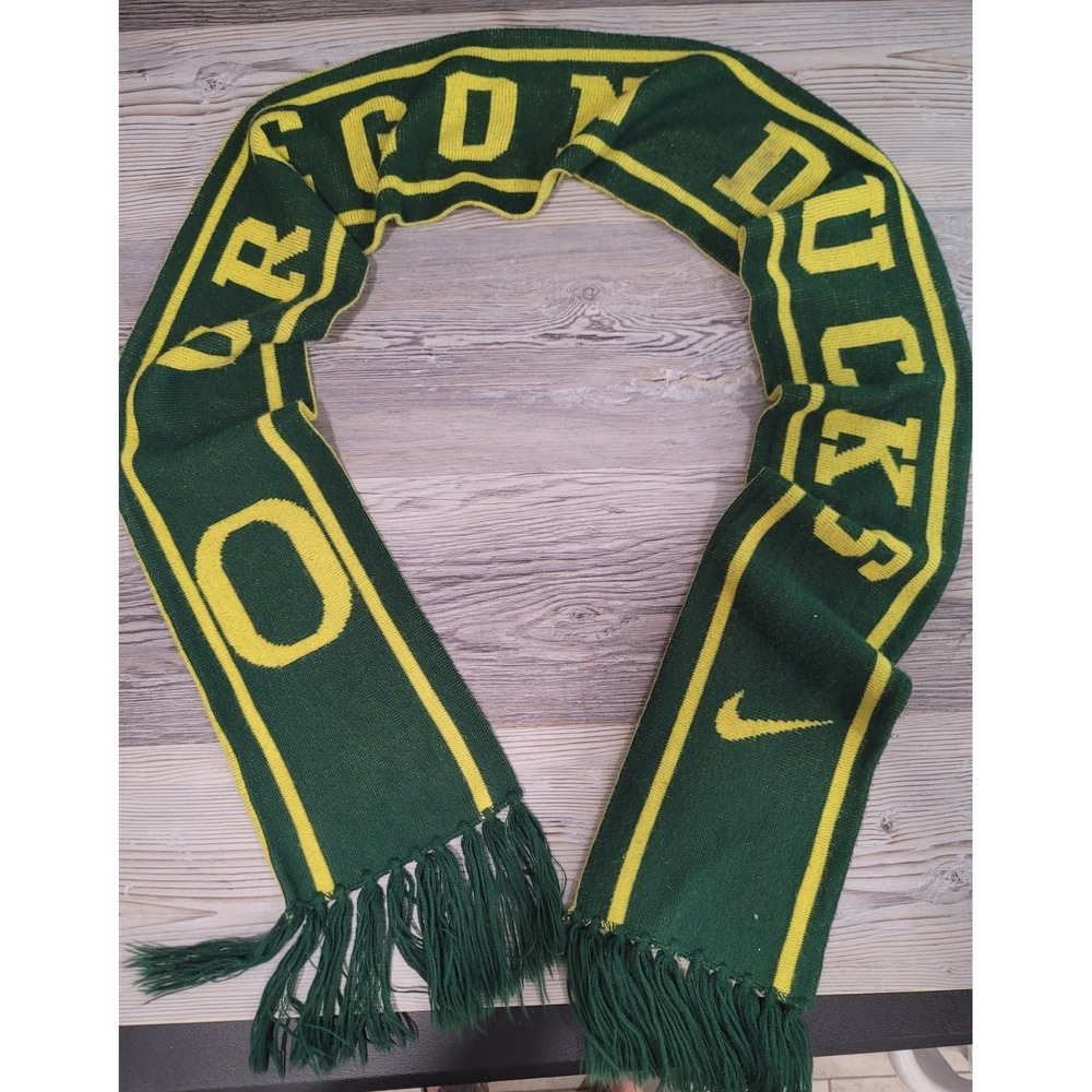 Oregon Ducks Knit Scarf Nike NCAA College Football Green Green Fringe